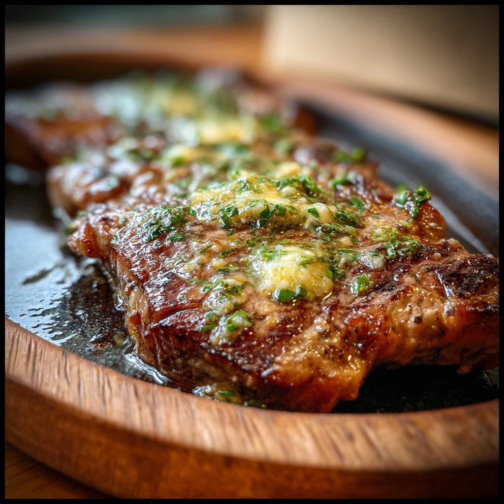Gegrilltes Rumpsteak Mit Knoblauchbutter