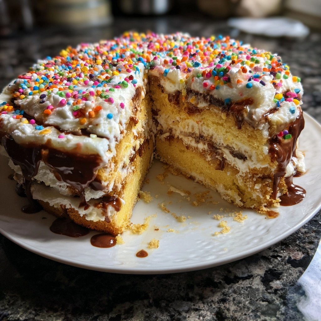 Geburtstagskuchen bunt dekoriert