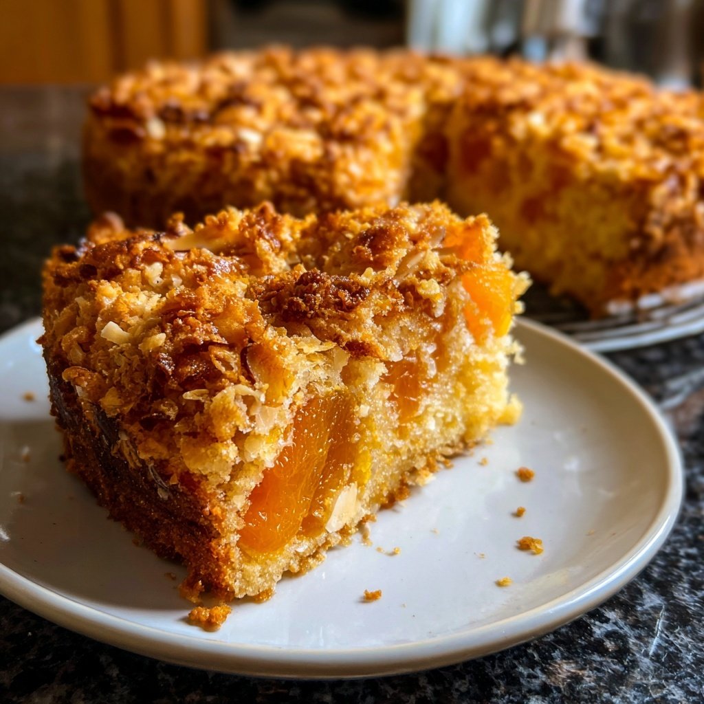 Kuchen mit Aprikosen und Mandeln