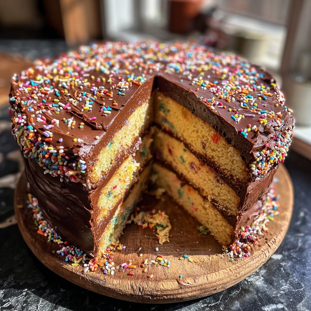 Geburtstagskuchen mit Schokocreme