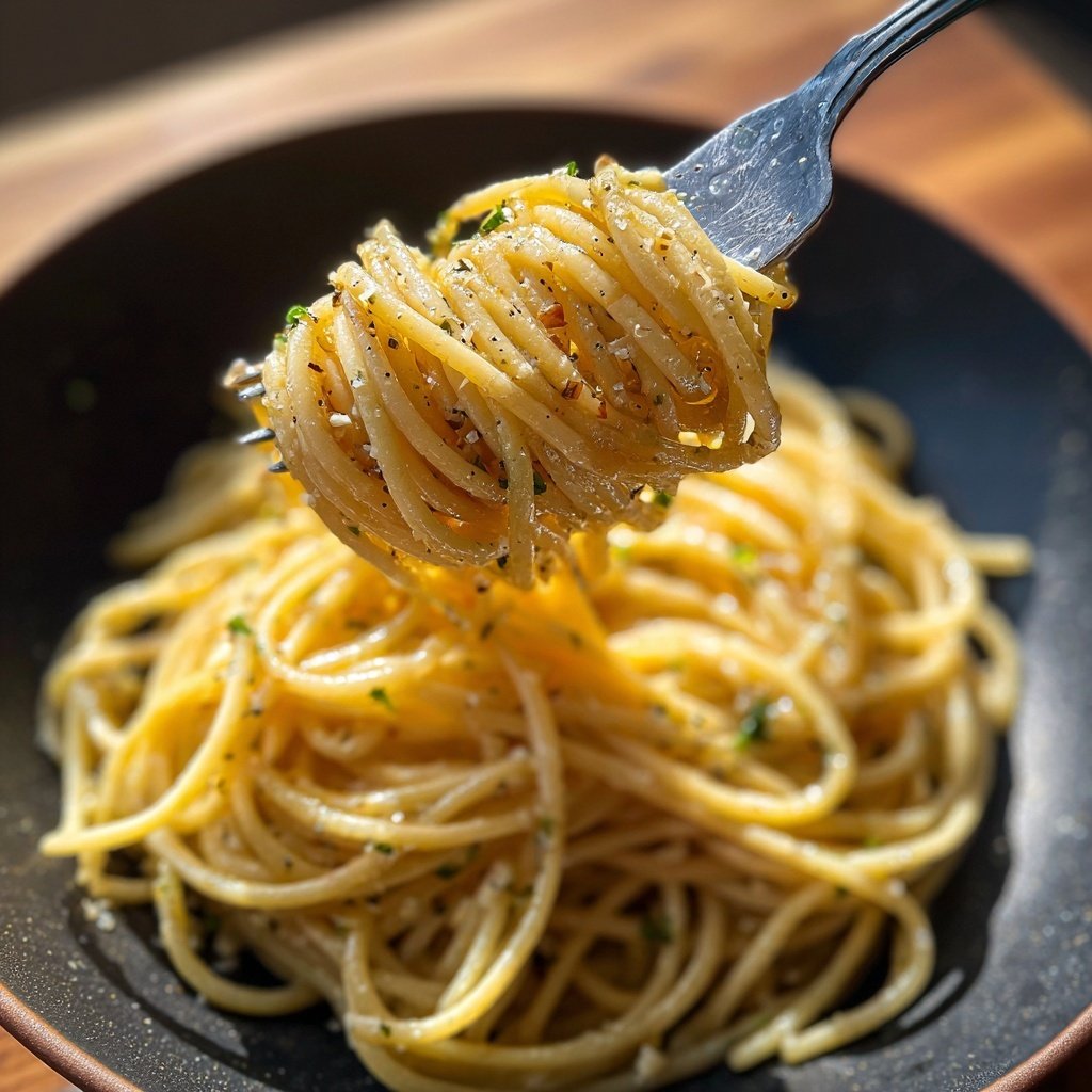 Spaghetti mit Knoblauch und Olivenöl