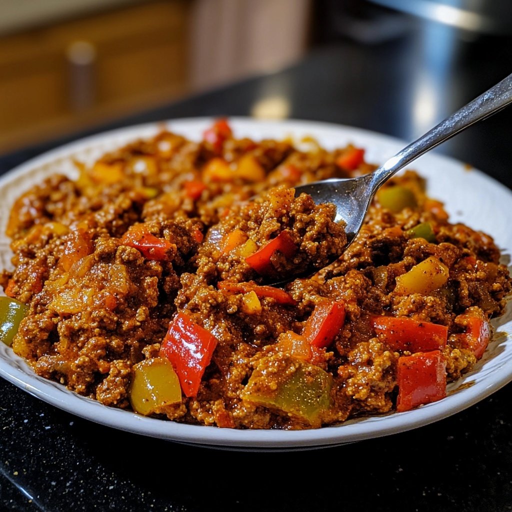 Hackfleisch Pfanne mit Paprika