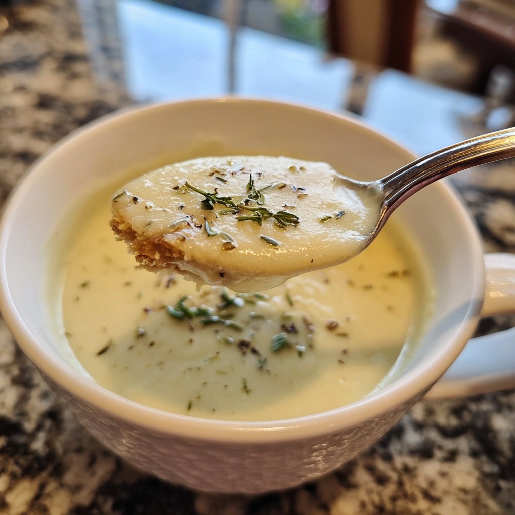 Cremige Blumenkohlsuppe mit Zitronenthymian