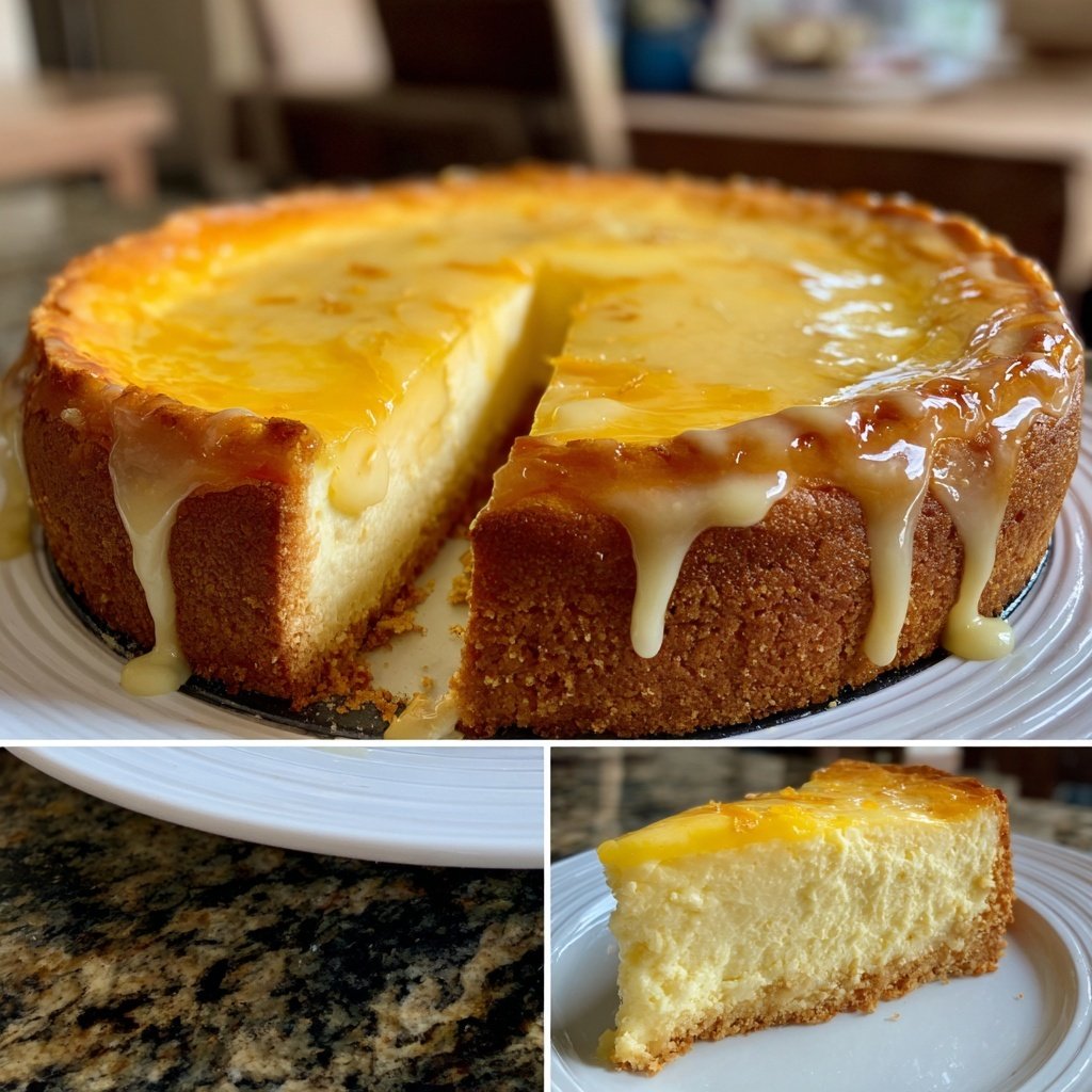 Käsekuchen mit Zitronenguss